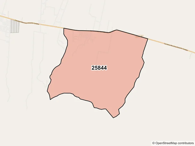 Mapa del código postal 25844, Monclova, Coahuila de Zaragoza