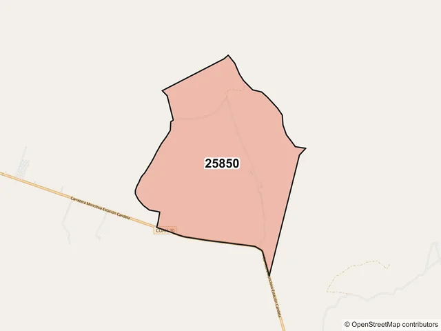 Mapa del código postal 25850, Monclova, Coahuila de Zaragoza