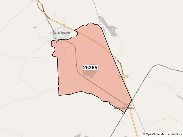 Mapa del código postal 26365, Múzquiz, Coahuila de Zaragoza