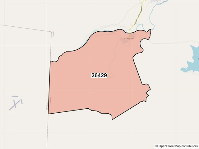 Mapa del código postal 26429, Jiménez, Coahuila de Zaragoza