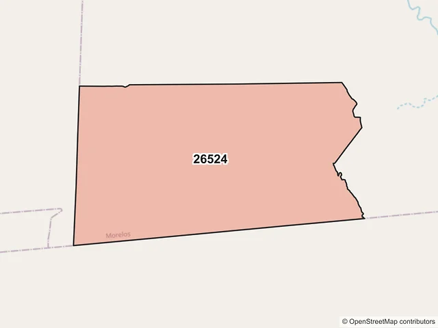 Mapa del código postal 26524, Morelos, Coahuila de Zaragoza