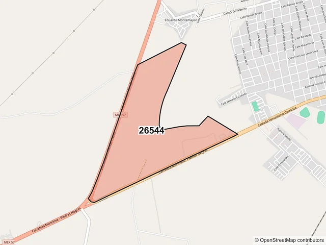 Mapa del código postal 26544, Allende, Coahuila de Zaragoza