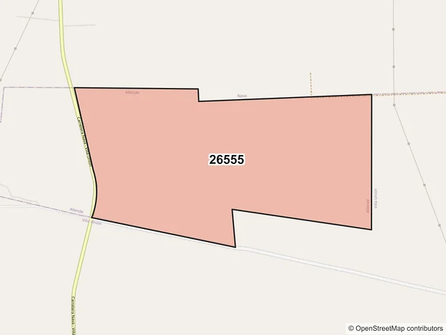 Mapa del código postal 26555, Allende, Coahuila de Zaragoza