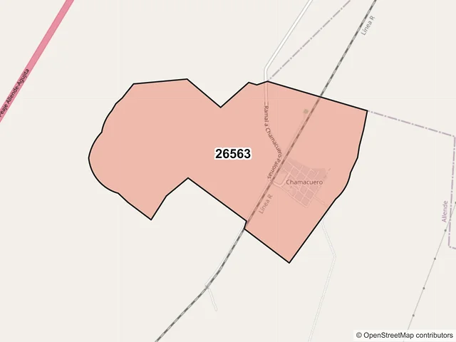 Mapa del código postal 26563, Allende, Coahuila de Zaragoza