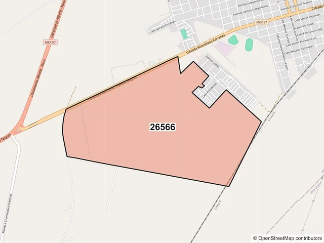 Mapa del código postal 26566, Allende, Coahuila de Zaragoza