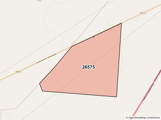 Mapa del código postal 26575, Allende, Coahuila de Zaragoza