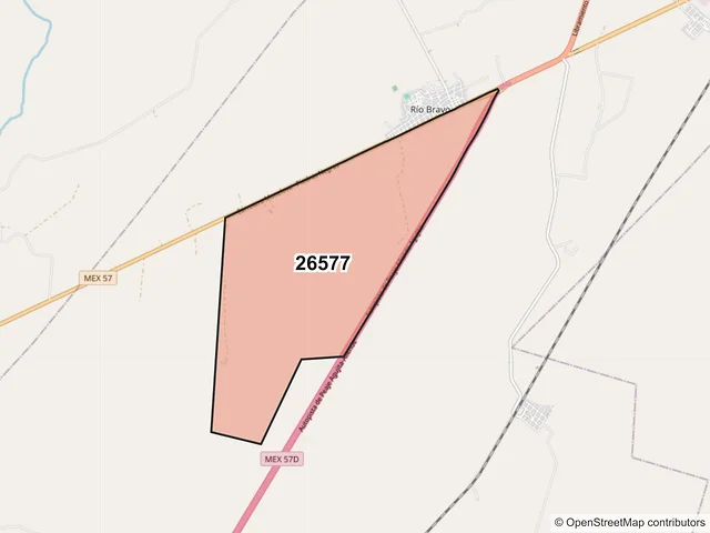Mapa del código postal 26577, Allende, Coahuila de Zaragoza