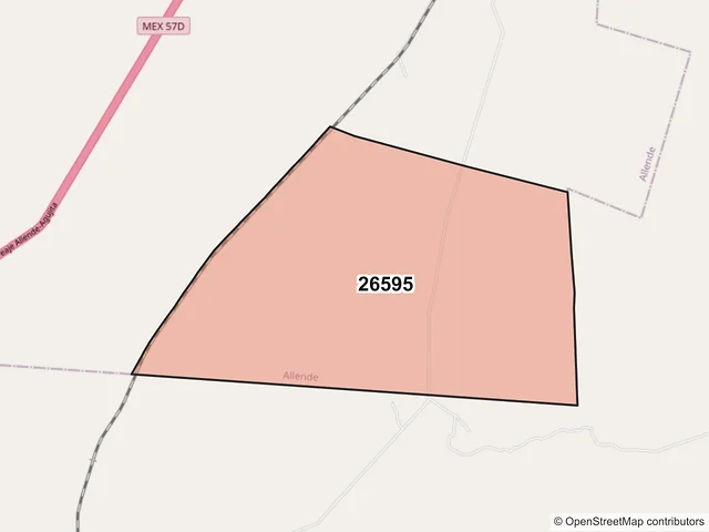 Mapa del código postal 26595, Allende, Coahuila de Zaragoza