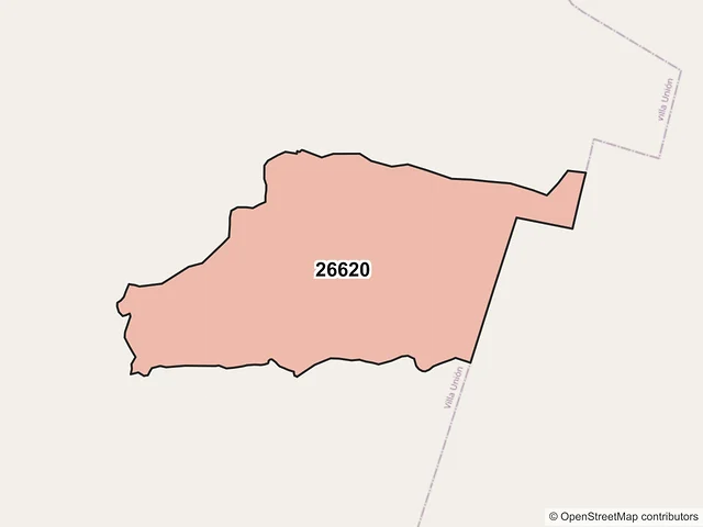 Mapa del código postal 26620, Villa Unión, Coahuila de Zaragoza