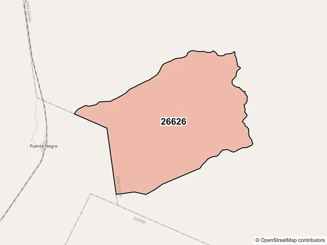 Mapa del código postal 26626, Villa Unión, Coahuila de Zaragoza