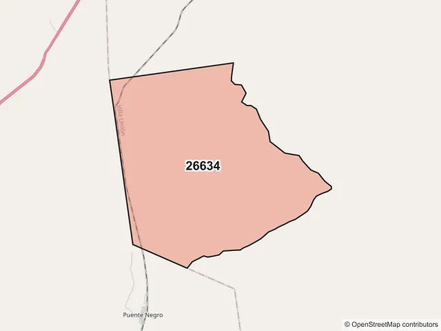 Mapa del código postal 26634, Villa Unión, Coahuila de Zaragoza