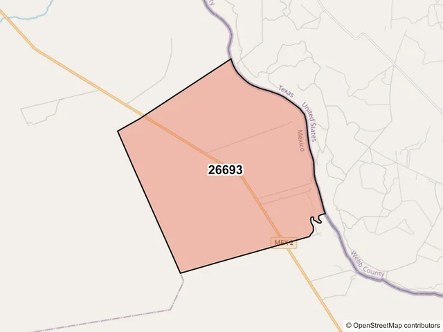 Mapa del código postal 26693, Hidalgo, Coahuila de Zaragoza