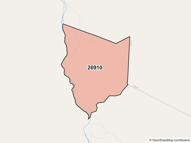 Mapa del código postal 26910, San Juan de Sabinas, Coahuila de Zaragoza