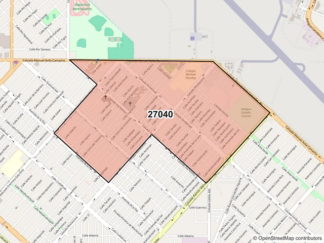 Mapa del código postal 27040, Torreón, Coahuila de Zaragoza