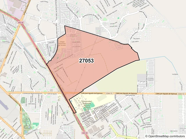 Mapa del código postal 27053, Torreón, Coahuila de Zaragoza