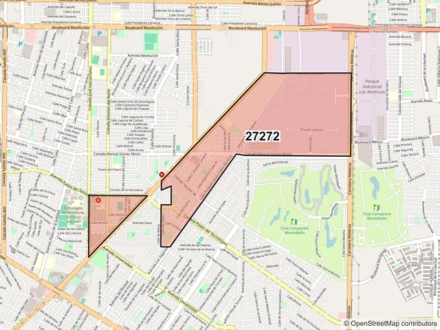 Mapa del código postal 27272, Torreón, Coahuila de Zaragoza