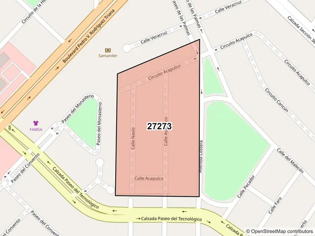 Mapa del código postal 27273, Torreón, Coahuila de Zaragoza
