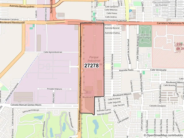 Mapa del código postal 27278, Torreón, Coahuila de Zaragoza