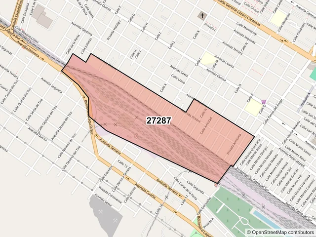Mapa del código postal 27287, Torreón, Coahuila de Zaragoza