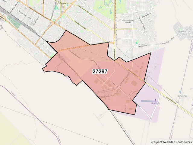 Mapa del código postal 27297, Torreón, Coahuila de Zaragoza
