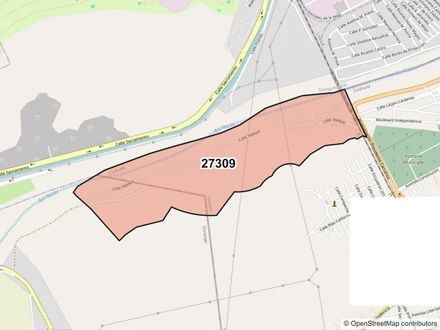Mapa del código postal 27309, Torreón, Coahuila de Zaragoza