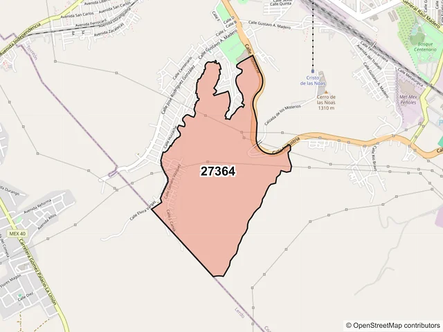 Mapa del código postal 27364, Torreón, Coahuila de Zaragoza