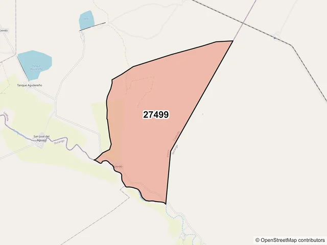 Mapa del código postal 27499, Viesca, Coahuila de Zaragoza