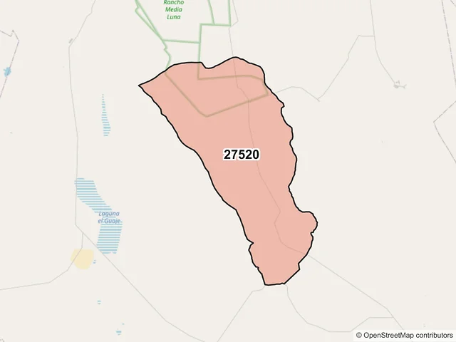 Mapa del código postal 27520, Ocampo, Coahuila de Zaragoza