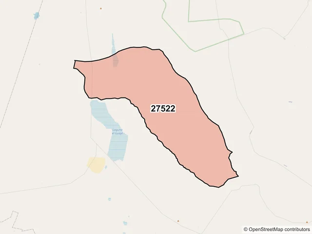 Mapa del código postal 27522, Ocampo, Coahuila de Zaragoza