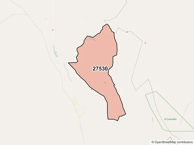 Mapa del código postal 27530, Ocampo, Coahuila de Zaragoza