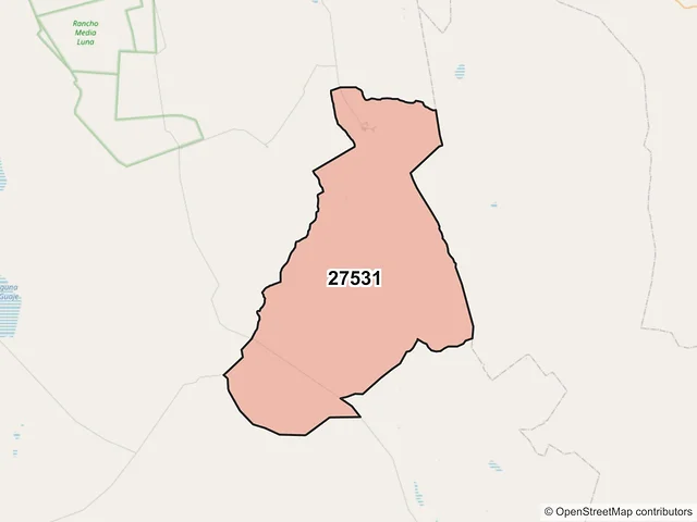 Mapa del código postal 27531, Ocampo, Coahuila de Zaragoza