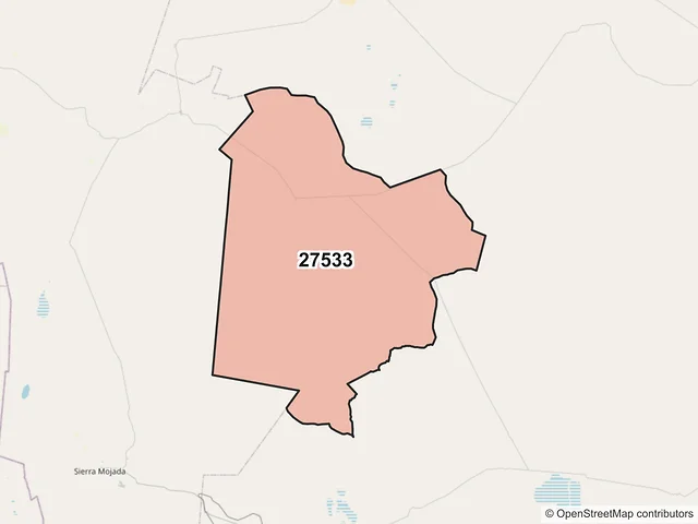 Mapa del código postal 27533, Ocampo, Coahuila de Zaragoza