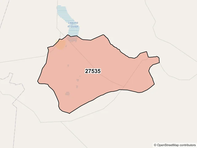 Mapa del código postal 27535, Ocampo, Coahuila de Zaragoza