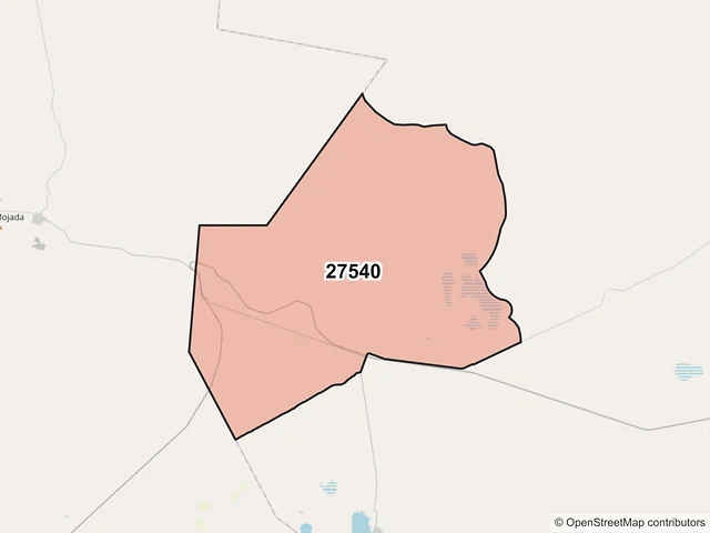 Mapa del código postal 27540, Ocampo, Coahuila de Zaragoza
