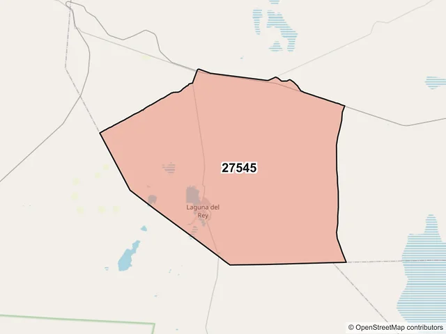 Mapa del código postal 27545, Ocampo, Coahuila de Zaragoza