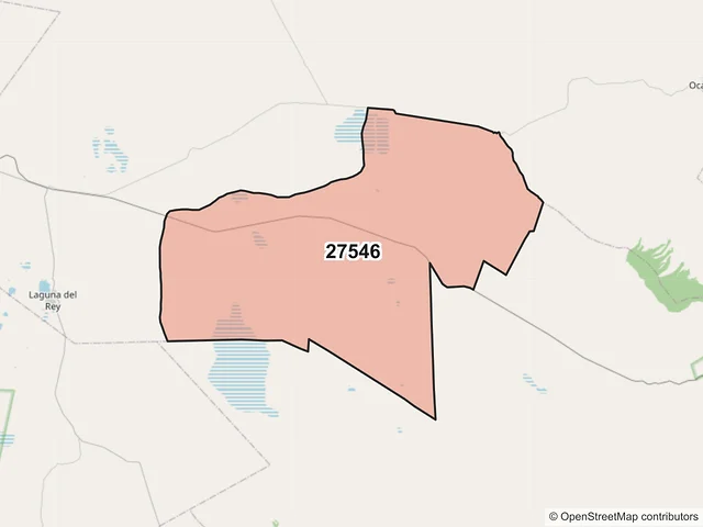 Mapa del código postal 27546, Ocampo, Coahuila de Zaragoza