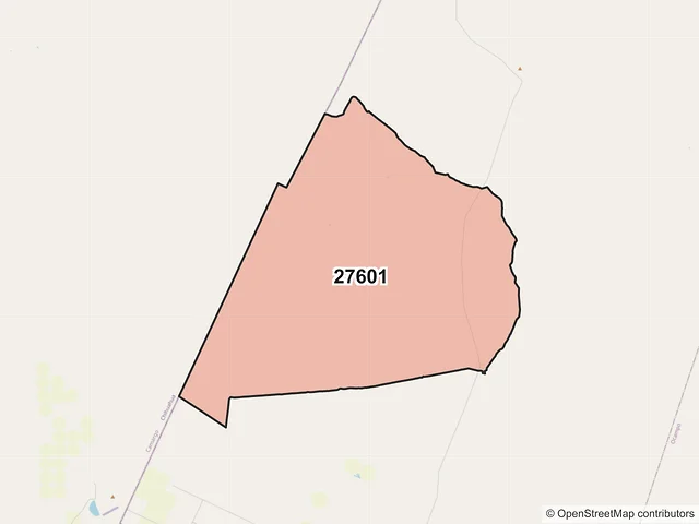 Mapa del código postal 27601, Sierra Mojada, Coahuila de Zaragoza