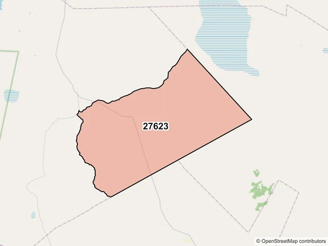 Mapa del código postal 27623, Sierra Mojada, Coahuila de Zaragoza