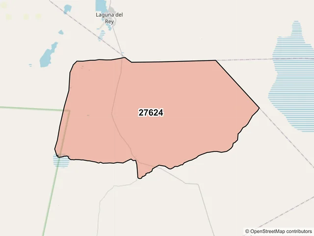 Mapa del código postal 27624, Sierra Mojada, Coahuila de Zaragoza