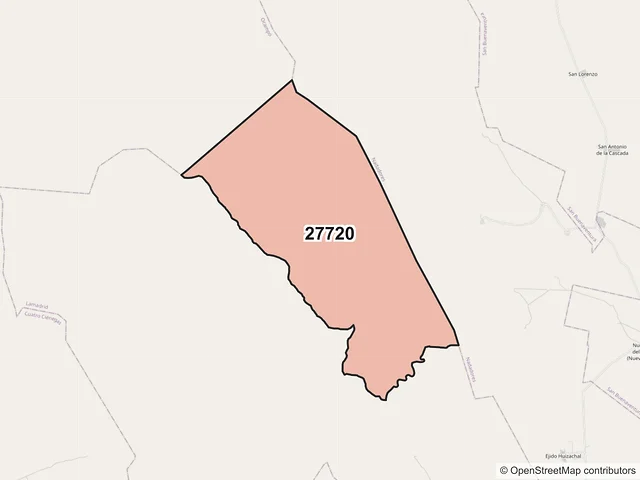 Mapa del código postal 27720, Lamadrid, Coahuila de Zaragoza
