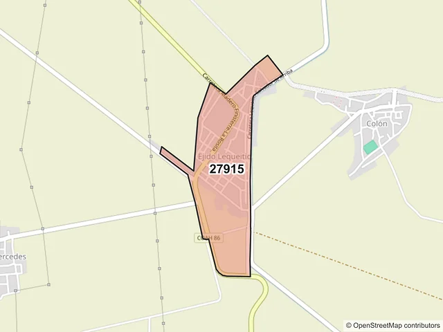 Mapa del código postal 27915, Francisco I. Madero, Coahuila de Zaragoza