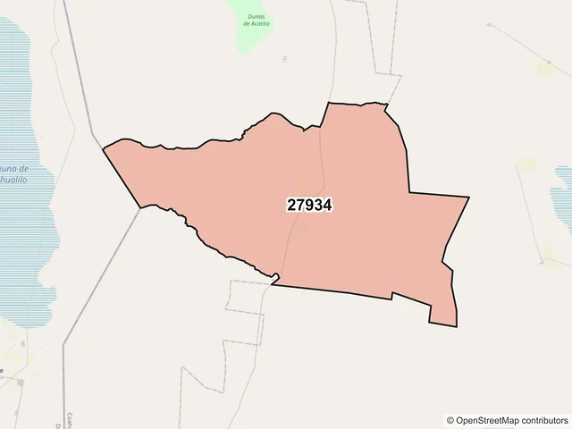 Mapa del código postal 27934, Francisco I. Madero, Coahuila de Zaragoza