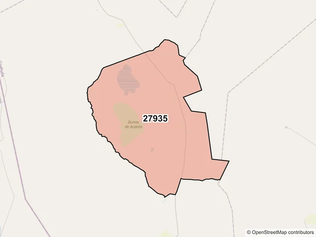 Mapa del código postal 27935, Francisco I. Madero, Coahuila de Zaragoza