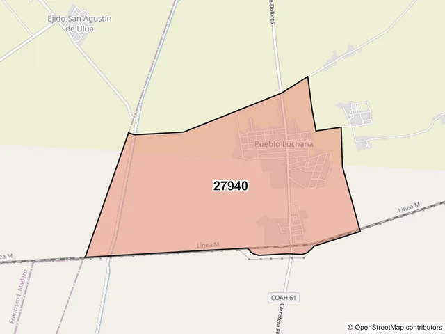 Mapa del código postal 27940, San Pedro, Coahuila de Zaragoza