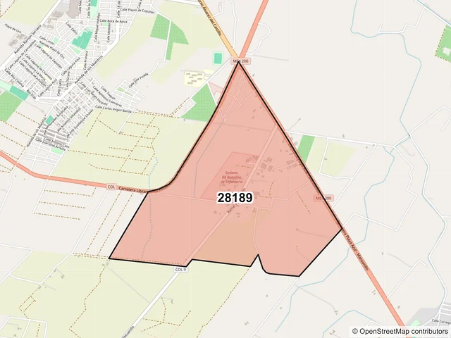 Mapa del código postal 28189, Tecomán, Colima