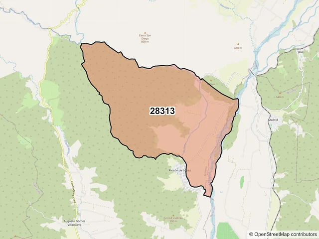 Mapa del código postal 28313, Armería, Colima