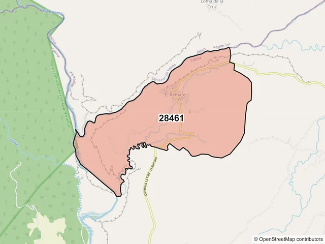 Mapa del código postal 28461, Comala, Colima