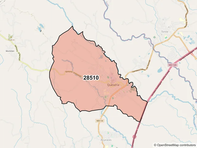 Mapa del código postal 28510, Cuauhtémoc, Colima