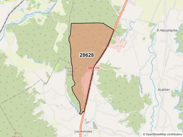 Mapa del código postal 28628, Colima, Colima