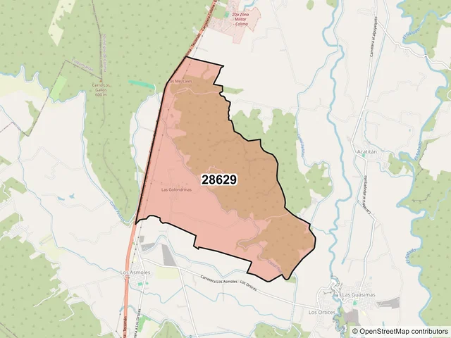 Mapa del código postal 28629, Colima, Colima